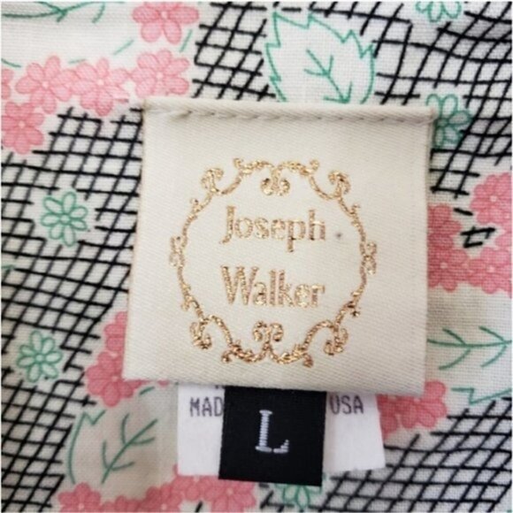 Joseph Walker | Black Cream Pink Floral A-line Skirt Size Large - Picture 4 of 4